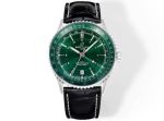 TW Factory Breitling Navitimer 41mm 2836 Movement Green Face Italian Cowhide Leather Strap Men Watch